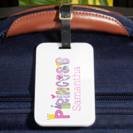 Etiqueta De Bagagem Princesa Bonita Alfabeto Personalizada