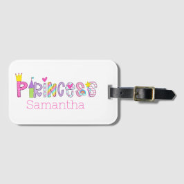 Etiqueta De Bagagem Princesa Bonita Alfabeto Personalizada