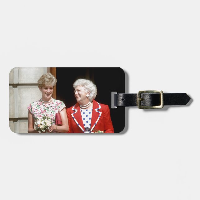 Etiqueta De Bagagem Princesa Diana-Barbara Bush (Frente Horizontal)