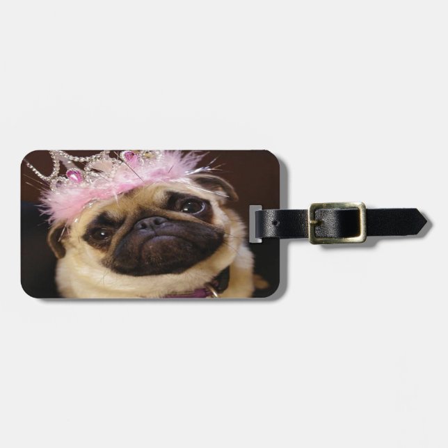 Etiqueta De Bagagem Princesa Pug (Frente Horizontal)