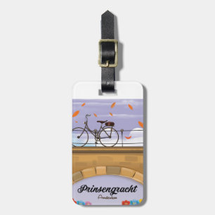 Etiqueta De Bagagem Prinsengracht,Poster de viagens Canal Amsterdam