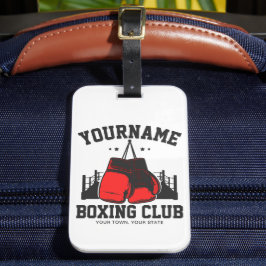 Etiqueta De Bagagem Pro Boxer ADD NAME - Luvas vermelhas Formação em A