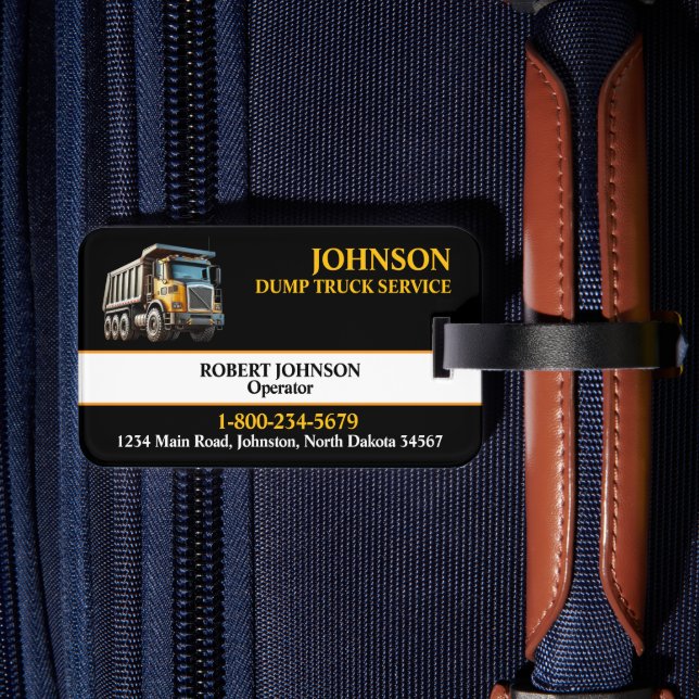 Etiqueta De Bagagem Professional Dump Truck Service (Verso Insitu 2)