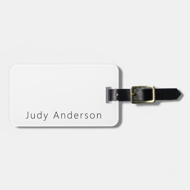 Etiqueta De Bagagem Professional Plain Modern Elegant Your Name (Frente Horizontal)