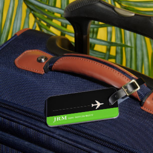 Etiqueta De Bagagem projete seu próprio verde do viagem
