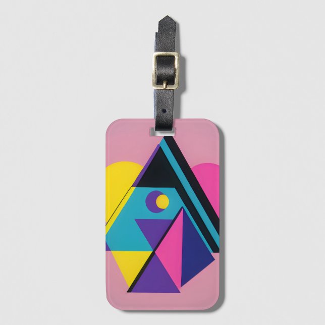 Etiqueta De Bagagem Projeto de Memphis Design (Frente Vertical)