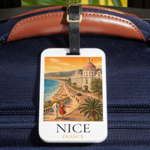 Etiqueta De Bagagem Promenada dos Ingleses Vista Retro Nice Côte d'Azu