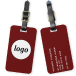 Etiqueta De Bagagem Promocional de logotipo Borgonha comercial<br><div class="desc">Design de logotipo simples para sua empresa. Substitua o logotipo e os detalhes por você e altere a cor de fundo na ferramenta design para personalizar. Ideal como um item de promocional para fornecer a clientes,  clientes e funcionários,  e para viagens de negócios e apresentações comerciais.</div>