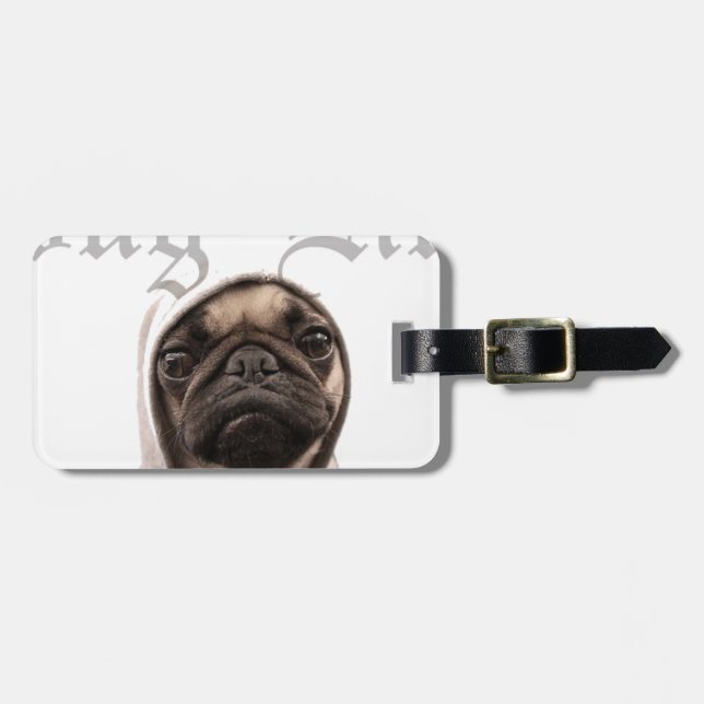 Etiqueta De Bagagem Pug (Frente Horizontal)