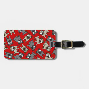 Etiqueta De Bagagem Pug-a-Dot (Vermelho)