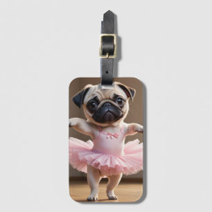 Etiqueta De Bagagem Pug Ballerina