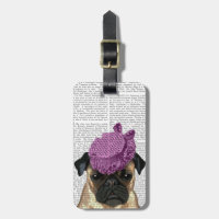 Pug com Vintage Purple Hat