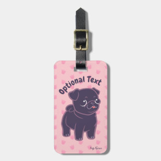 Etiqueta De Bagagem Pug de Kawaii