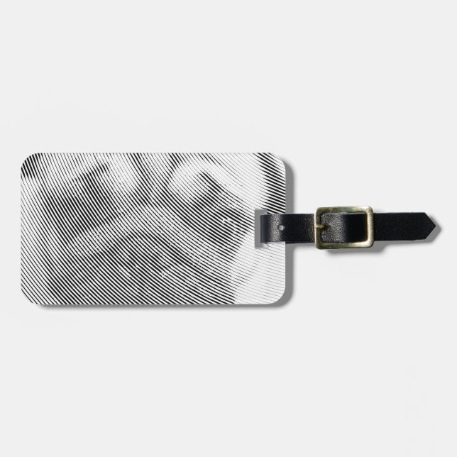 Etiqueta De Bagagem Pug Face (Frente Horizontal)
