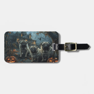 Etiqueta De Bagagem Pug Halloween - Doggy Noite Delight