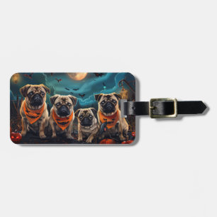 Etiqueta De Bagagem Pug Halloween Spooky
