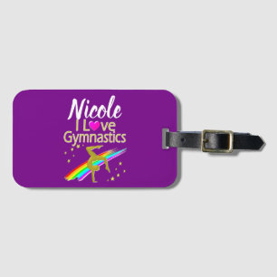 ETIQUETA DE BAGAGEM PURPER I AMOR GYMNASTICS DESIGN