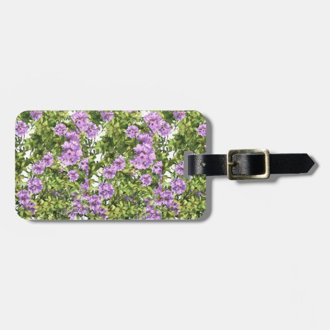 Etiqueta De Bagagem Purple Floral Easy ID (Frente Horizontal)