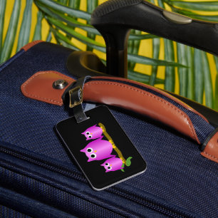Etiqueta De Bagagem Purple Owls Design