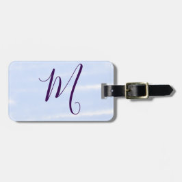 Etiqueta De Bagagem Purple pastel watercolor monogram name letterretro