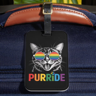 Etiqueta De Bagagem Purride Cat Gay Lésbica Rainbow LGBTQ Ally Pride
