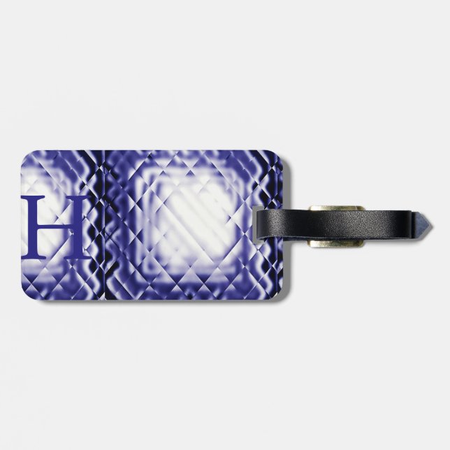 Etiqueta De Bagagem Quadrado Dimensional-Marinho-H (Traseira Horizontal)