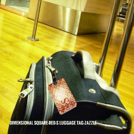 Etiqueta De Bagagem Quadrado Dimensional-Vermelho-S