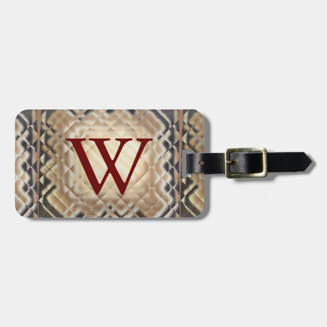 Etiqueta De Bagagem Quadrado Dimensional - W (Frente Horizontal)