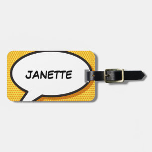 Etiqueta De Bagagem Quadrinho Personalizado Bolha de Fala Pop Art