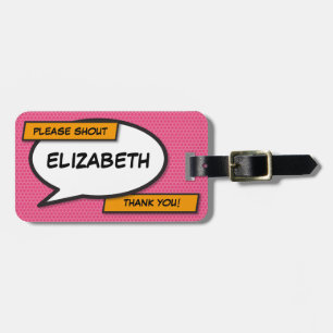 Etiqueta De Bagagem Quadrinho Personalizado Bolha de Fala Pop Art