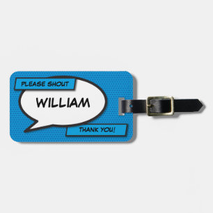 Etiqueta De Bagagem Quadrinho Personalizado Bolha de Fala Pop Art
