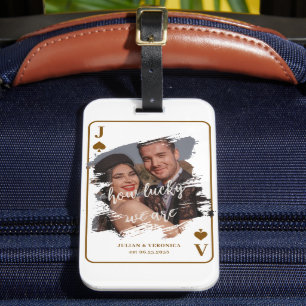 Etiqueta De Bagagem Quão Sortudos Nós Somos   Foto Personalizada para 