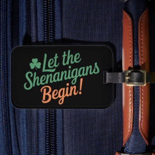 Etiqueta De Bagagem Que Comece as Travessuras Dia Divertido Irlandês S