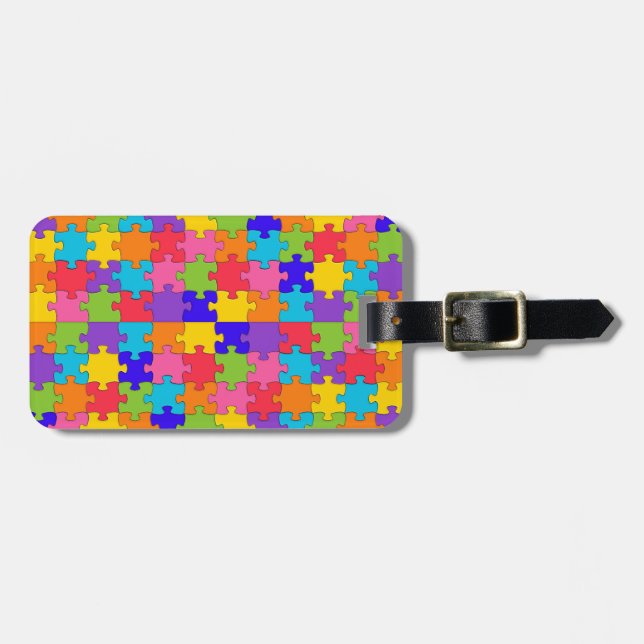 Etiqueta De Bagagem quebra-cabeça de autismo (Frente Horizontal)