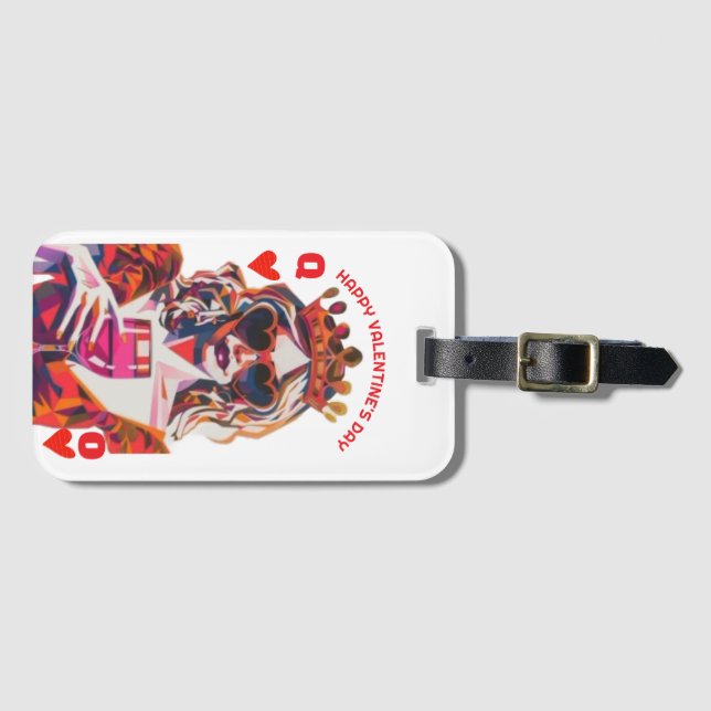 Etiqueta De Bagagem Queen of Hearts Pop Art Spiral Notebook (Frente Horizontal)