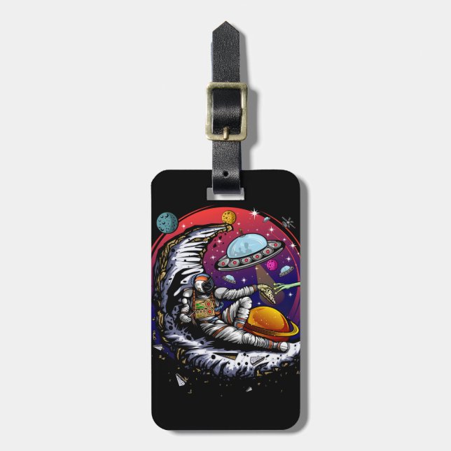 Etiqueta De Bagagem Queijo Moon Space (Frente Vertical)