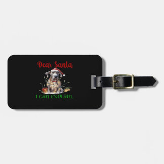 Etiqueta De Bagagem Querido Papai Noel Posso Explicar Great Dane T-Shi