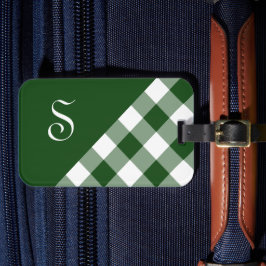 Etiqueta De Bagagem Quic Monograma Verde Buffalo Branco Geométrico