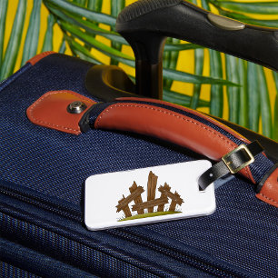 Etiqueta De Bagagem Quintal Russo De Cerca De Madeira Quebrada