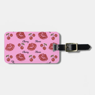 Etiqueta De Bagagem RAB Rockabilly Cherry Kisses a rosa
