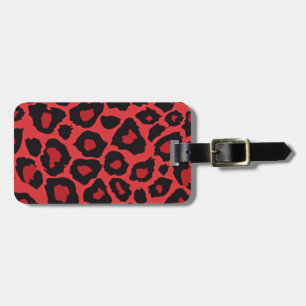 Etiqueta De Bagagem RAB Rockabilly Leopard Print Red Black