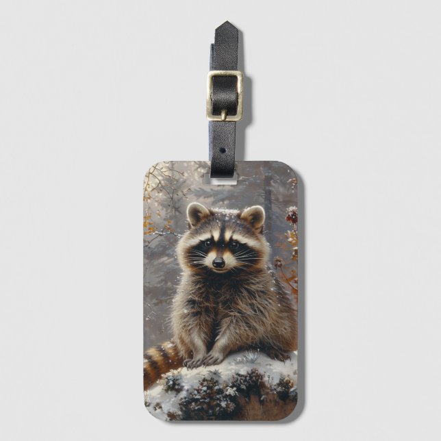 Etiqueta de Bagagem Raccoon (Frente Vertical)
