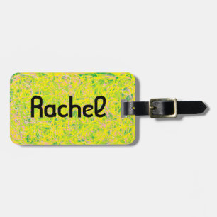 Etiqueta De Bagagem Rachel do amarelo preto órfão da arte abstracta
