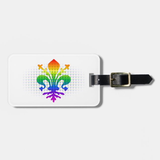 Etiqueta De Bagagem Rainbow Fleur-de-lis (Frente Horizontal)