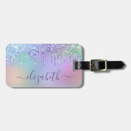 Etiqueta De Bagagem Rainbow Glitter Personalizado