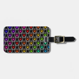 Etiqueta De Bagagem Rainbow Hearts