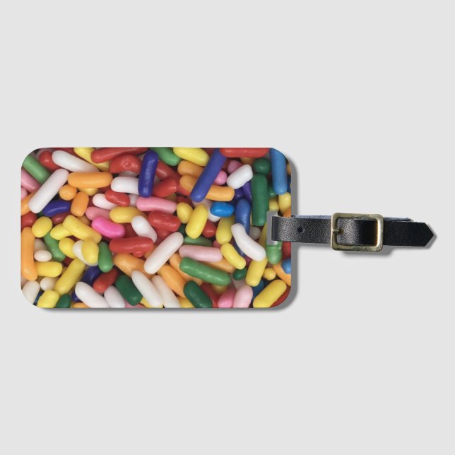 Etiqueta De Bagagem Rainbow Sprinkles (Frente Horizontal)