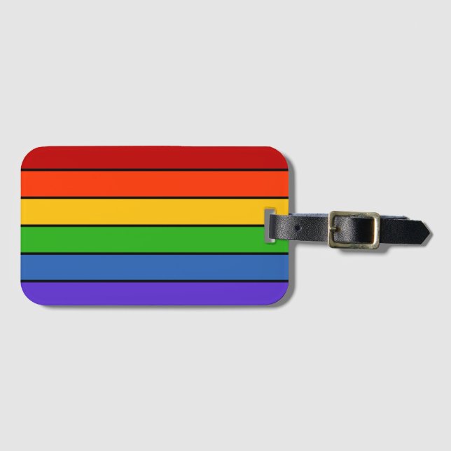 Etiqueta De Bagagem Rainbow Stripe PRIDE (Frente Horizontal)