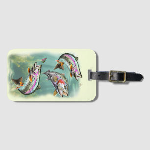 Etiqueta De Bagagem Rainbow Trout Natação