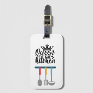 Etiqueta De Bagagem Rainha da Cozinha com colher cozinhar